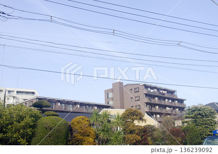 環八通り沿いに建ち並ぶマンション街 環八通り沿いに建ち並ぶマンション街 136239092