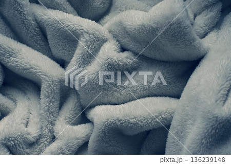 grey soft fluffy blanket textile 136239148