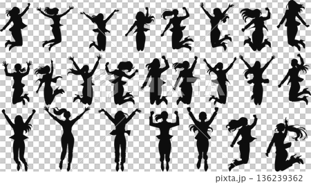 Businesswoman silhouette illustration set 136239362