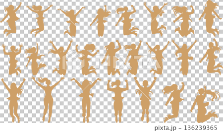 ビジネスウーマンのシルエットイラストセット 136239365