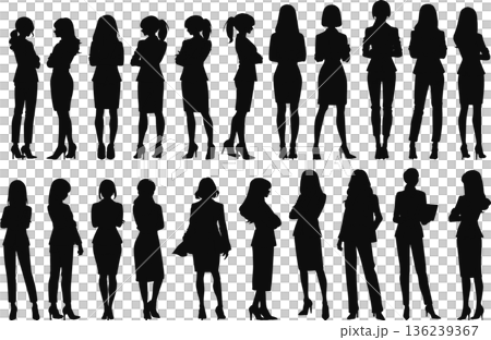 Businesswoman silhouette illustration set Businesswoman silhouette illustration set 136239367