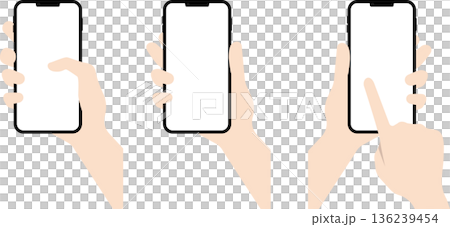 スマートフォンを指で操作する3パターン 136239454