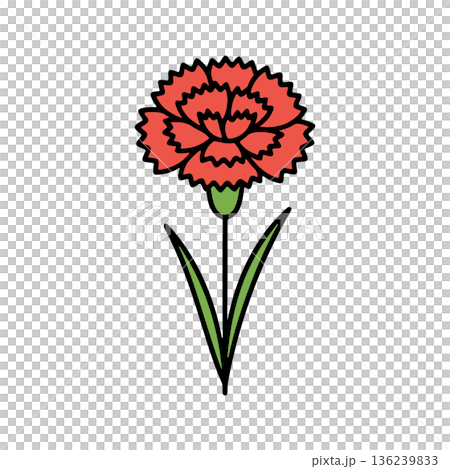 Simple carnation color icon Simple carnation color icon 136239833