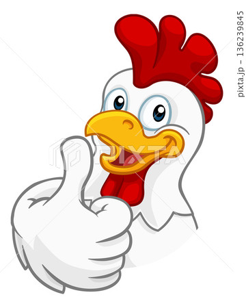 Chicken Cartoon Rooster Cockerel Character 136239845