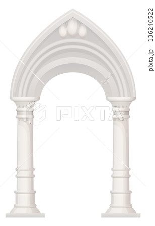 Classic stone arch. Old architecture exterior element Classic stone arch. Old architecture exterior element 136240522
