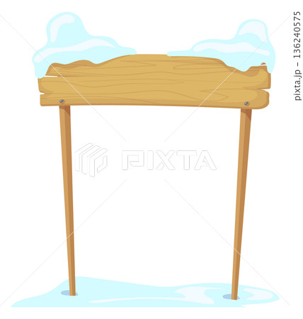 Christmas wooden board sign. Empty plank template 136240575