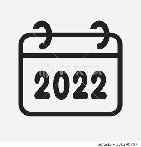 Vector template icon page calendar - year 2022 Vector template icon page calendar - year 2022 136240707