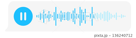 Playing audio record interface with blue pause button 136240712