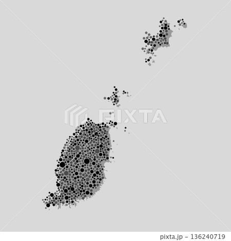 Creative map Grenada from random black, grey dots 136240719