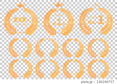 月桂冠 周年記念 アニバーサリーエンブレムイラストセット 136240737