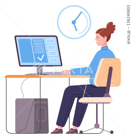 Work timesheet. Office planning. Business task list 136240801