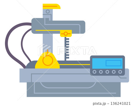 Milling cnc machine. Molding manufacture color icon Milling cnc machine. Molding manufacture color icon 136241021