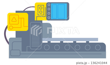 Factory cnc machine. Industrial equipment color icon 136241044