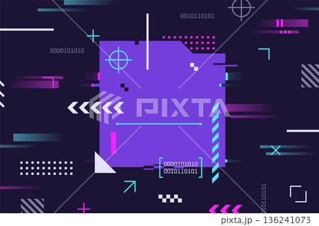 Cyber banner layout. Futuristic technology flyer template Cyber banner layout. Futuristic technology flyer template 136241073