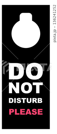 Knob hanger. Do not disturb sign. Black tag Knob hanger. Do not disturb sign. Black tag 136241252