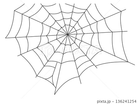 Cobweb icon. Tangled net. Spooky spider decoration Cobweb icon. Tangled net. Spooky spider decoration 136241254