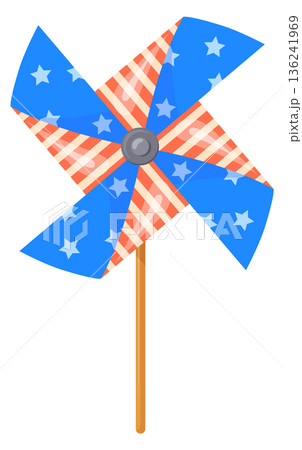 Holiday pinwheel. Fourth july festival wind spinner 136241969