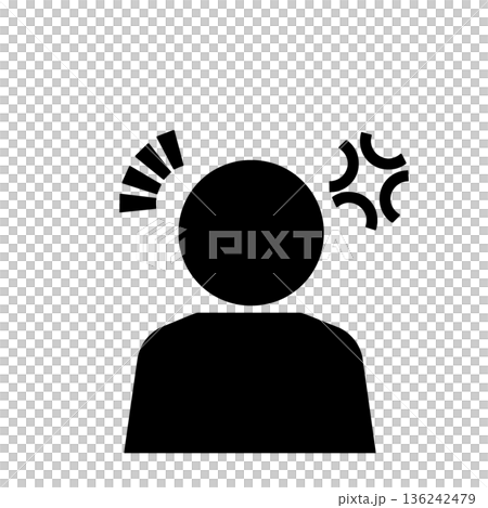 Anger and frustration icon (black) Anger and frustration icon (black) 136242479