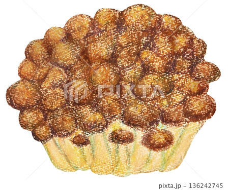 ぶなしめじのイラスト オイルパステル画 ぶなしめじのイラスト オイルパステル画 136242745