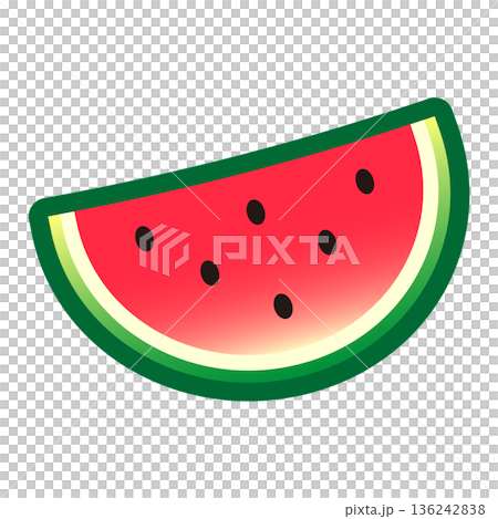 かわいいカットすいかのイラスト かわいいカットすいかのイラスト 136242838