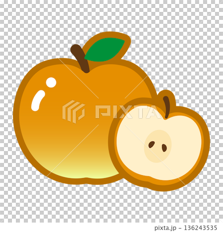 ぷっくり可愛い梨のイラスト 136243535