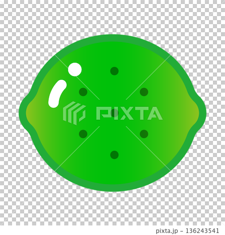A single illustration of a shiny and cute lime 136243541