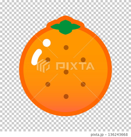 A single illustration of a cute, shiny orange 136243668