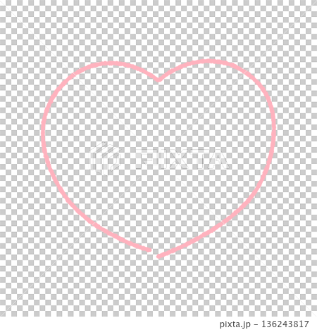 Hand-drawn pink heart line illustration material - Pop and cute decoration parts for love, Valentine's Day Hand-drawn pink heart line illustration material - Pop and cute decoration parts for love, Valentine's Day 136243817
