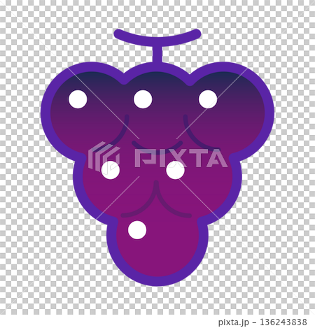 A single illustration of a cute and shiny grape 136243838