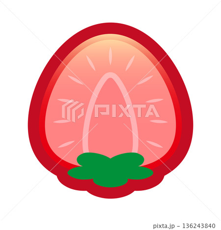 かわいい苺の断面イラスト 136243840