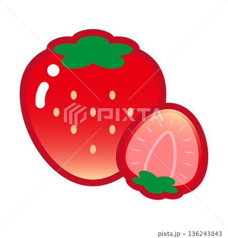 ぷっくり可愛い苺のイラスト 136243843