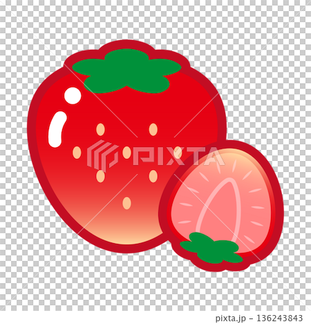 ぷっくり可愛い苺のイラスト 136243843