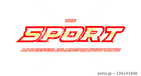 Sporty italic alphabet, wide bold font for powerful dynamic lettering, swift automotive logo, energetic daring headline, car racing branding. Vector typeset 136243886
