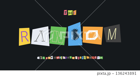 Paper Font Logo Alphabet Vector Collage Letter Set Modern Typography, Note Typographic Design for Title Text, Ransom Poster Headline, Type Symbol Logotype, Magazine Cutout Fonts. Vector Typeface 136243891