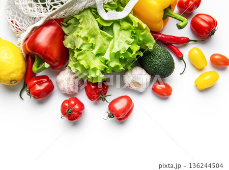 Fresh organic vegetables for a healthy picking from market Fresh organic vegetables for a healthy picking from market 136244504