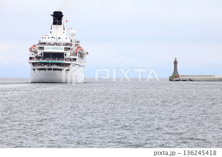 Large cruise ship at sea in Gdynia Poland 136245418
