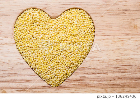 Millet groats heart shaped 136245436