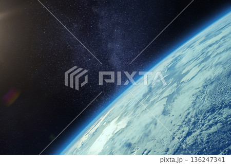 Planet Earth and the Milky Way galaxy. 136247341