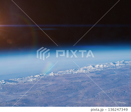 Planet Earth. Snowy Himalayan peaks seen from space Planet Earth. Snowy Himalayan peaks seen from space 136247349