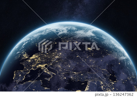 Night planet Earth. Europe, Asia, Middle East. Night planet Earth. Europe, Asia, Middle East. 136247362