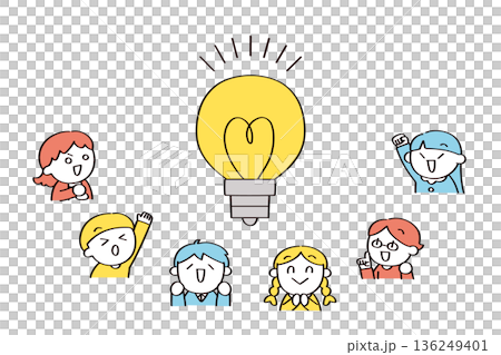 鼓舞人心的兒童插畫 鼓舞人心的兒童插畫 136249401