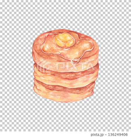 水彩で描いたホットケーキ 136249406