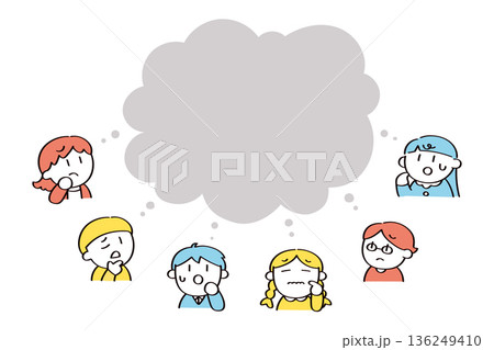 モヤモヤしている子供たちのイラスト モヤモヤしている子供たちのイラスト 136249410