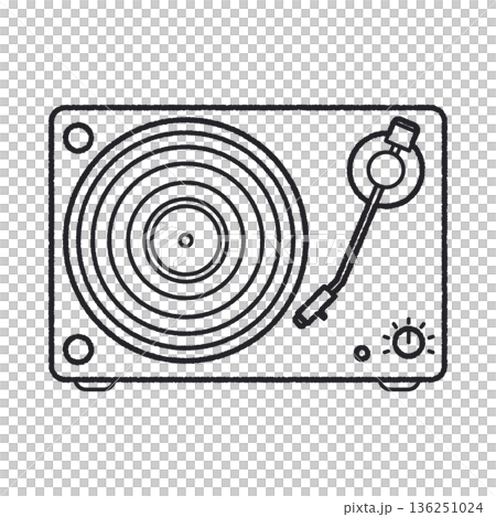 ターンテーブルの線画イラスト ターンテーブルの線画イラスト 136251024