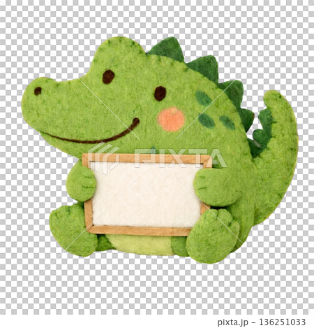 鱷魚手持毛氈留言板的插圖 136251033