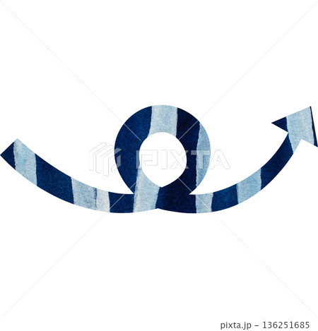 綺麗な水彩模様の矢印のアイコンのイメージのイラスト 136251685