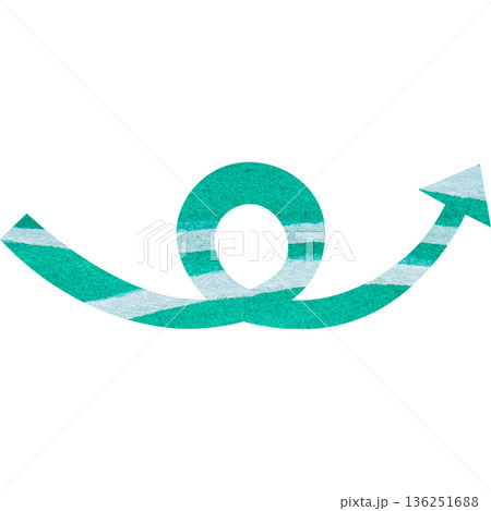 綺麗な水彩模様の矢印のアイコンのイメージのイラスト 綺麗な水彩模様の矢印のアイコンのイメージのイラスト 136251688