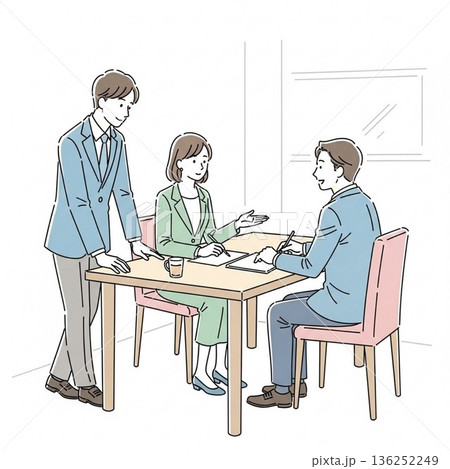 ビジネス会議のイラスト 136252249