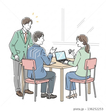 ビジネス会議のイラスト 136252253