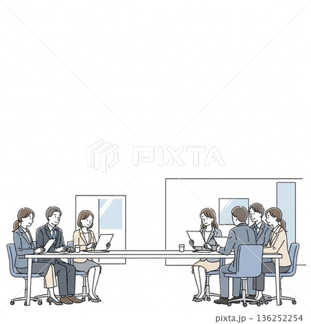ビジネス会議のイラスト 136252254
